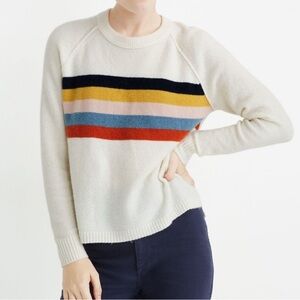 Madewell Allister Cream & Striped Long Sleeve Sweater Sz. L